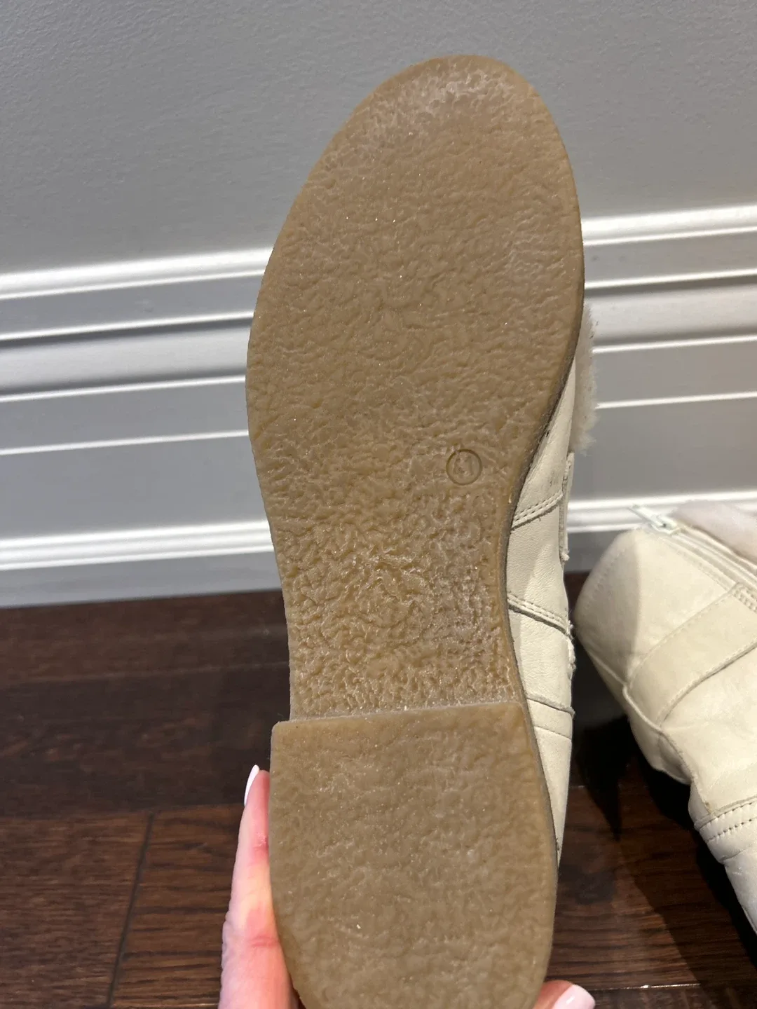 Cream Leather Boots Size 41 image indicator(3)