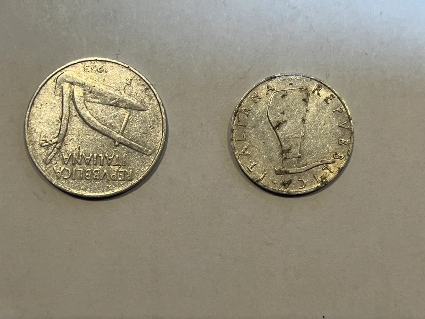 2 Collectible Italian Lire Coins image indicator(2)