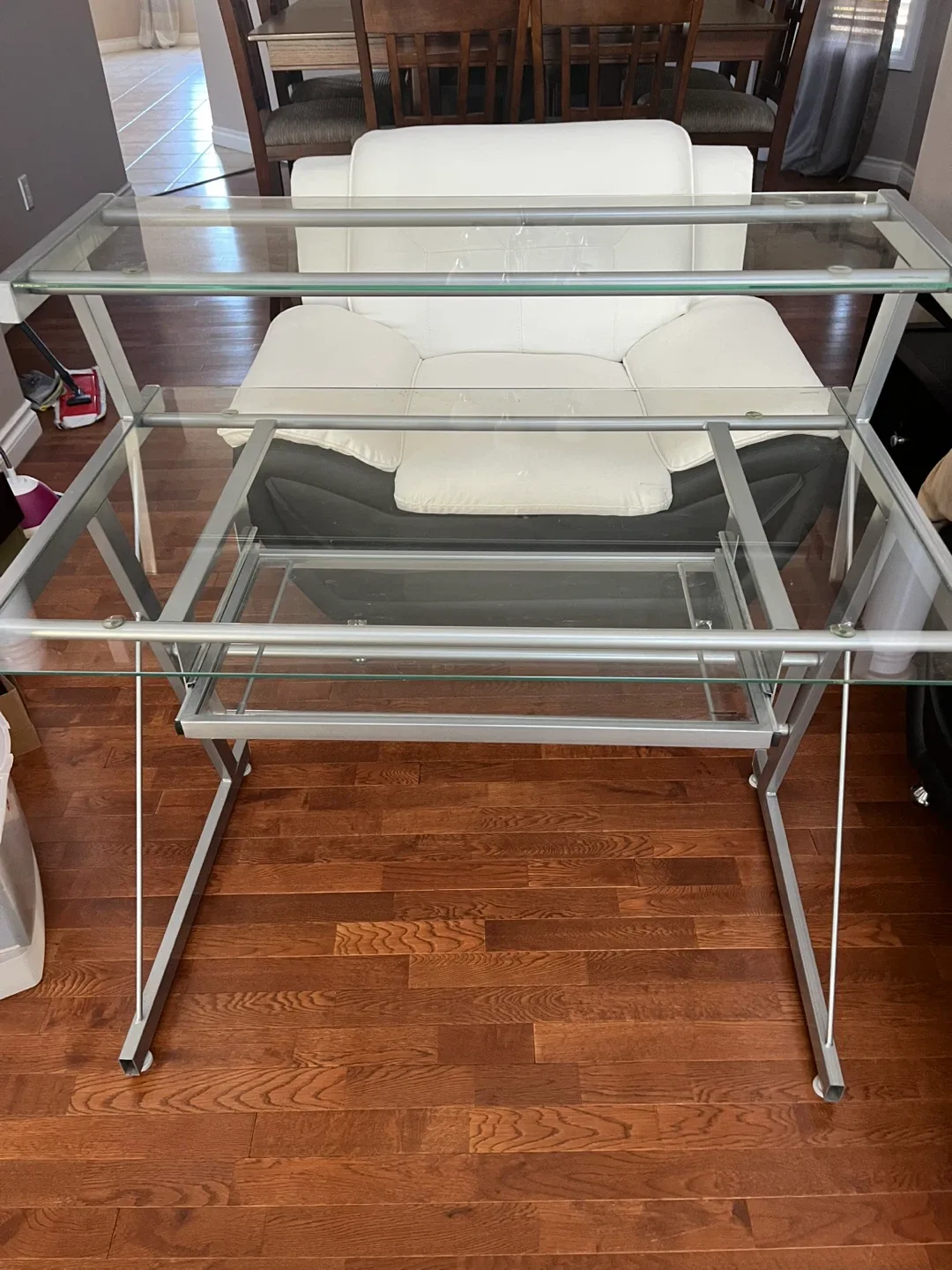 Glass Top Computer Desk