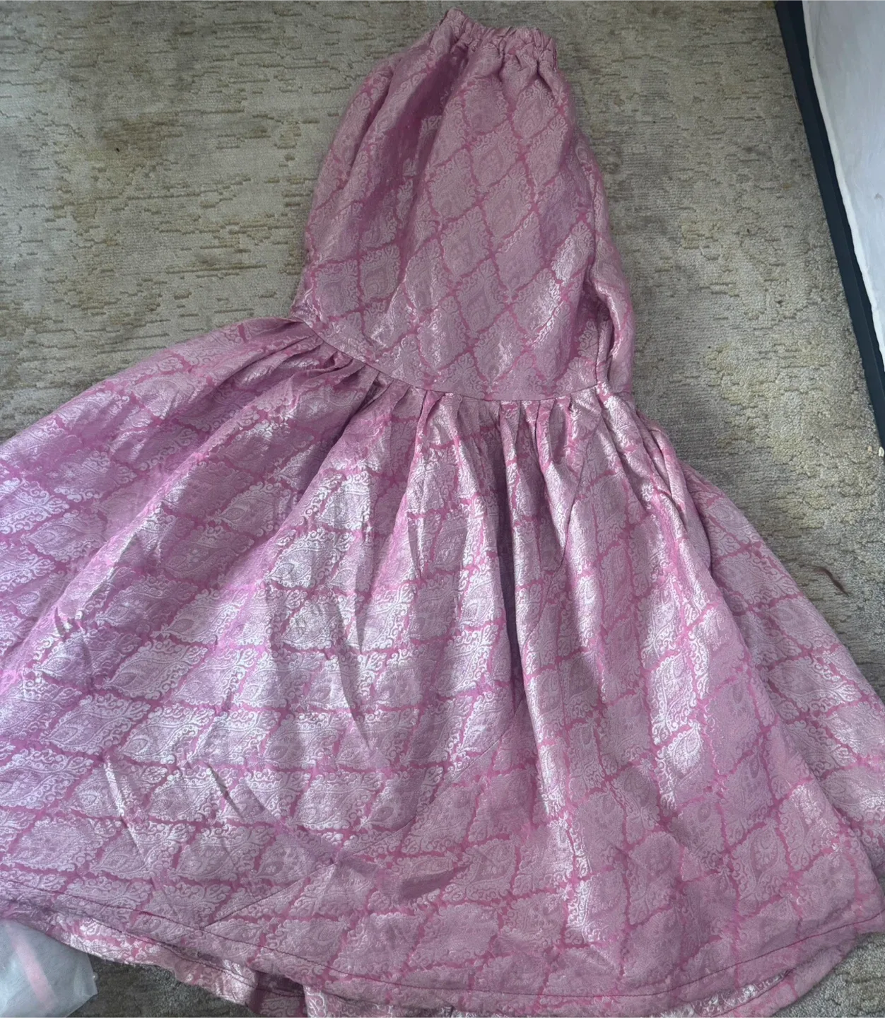 3pcs Pink Embroidered gharara Pakistani Suit image indicator(5)