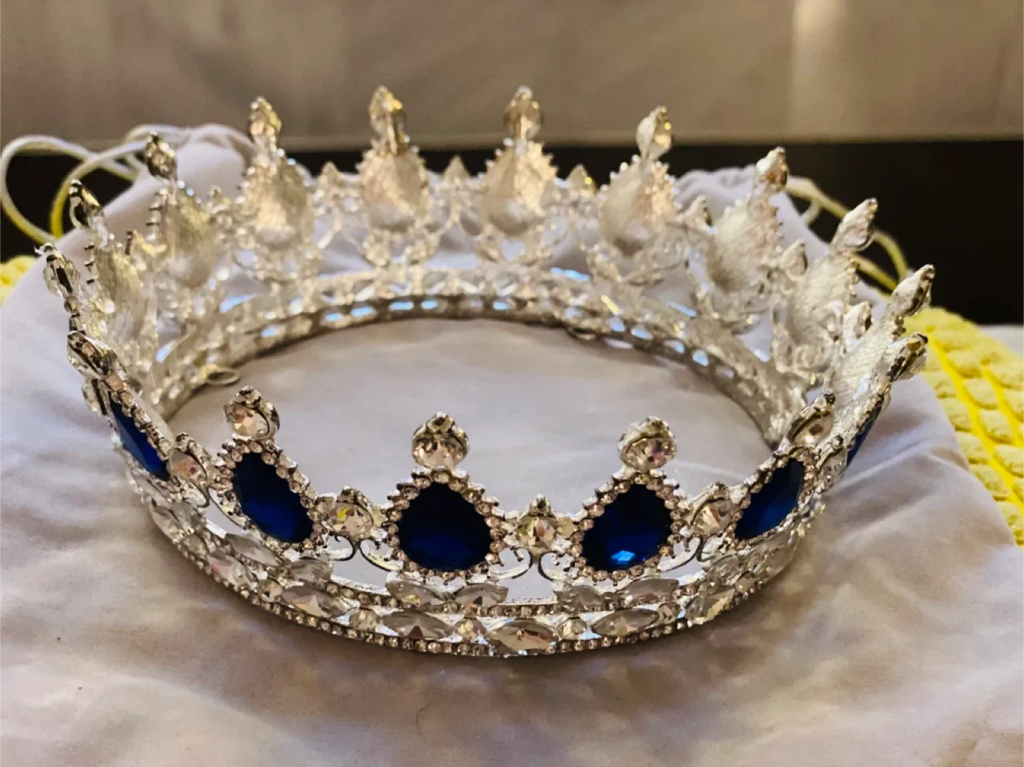 Rhinestone Tiara Crown - Silver & Blue image indicator(2)