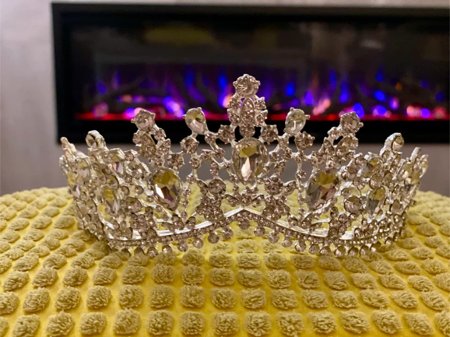 Rhinestone Tiara Crown - Silver & Blue image indicator(3)