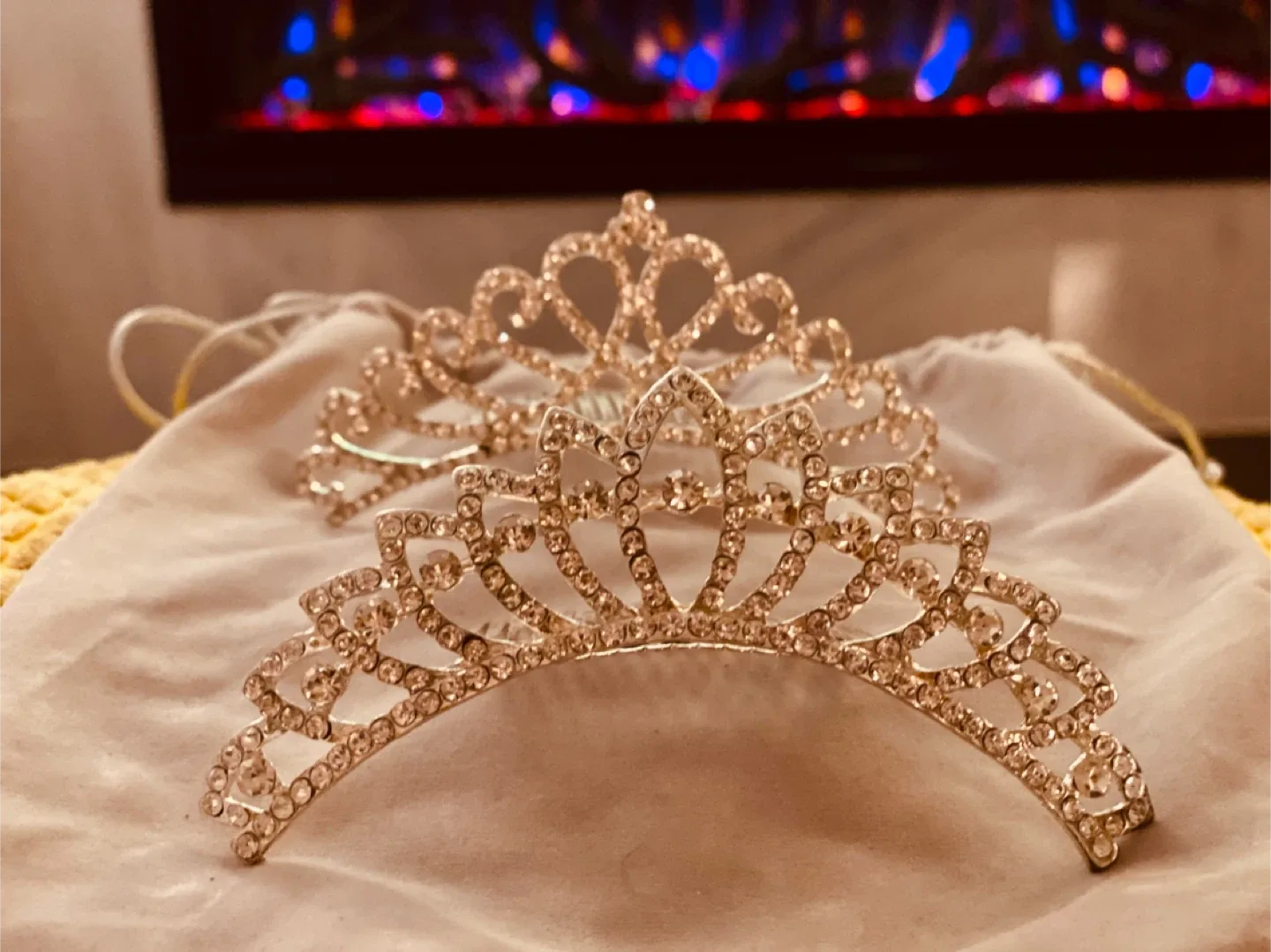 Rhinestone Tiara Crown - Silver & Blue image indicator(7)