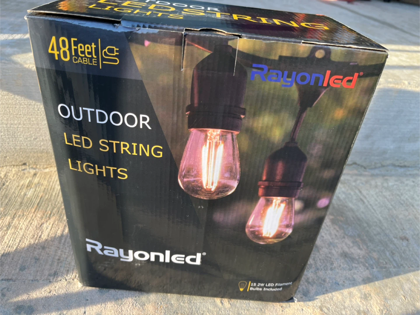 Rayonled Outdoor LED String Lights, 48 ft - New in Box!