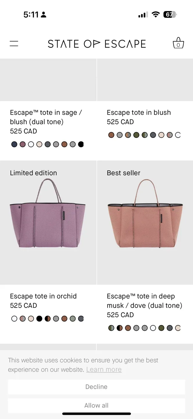 State of Escape Yellow Neoprene Tote Bag image indicator(4)