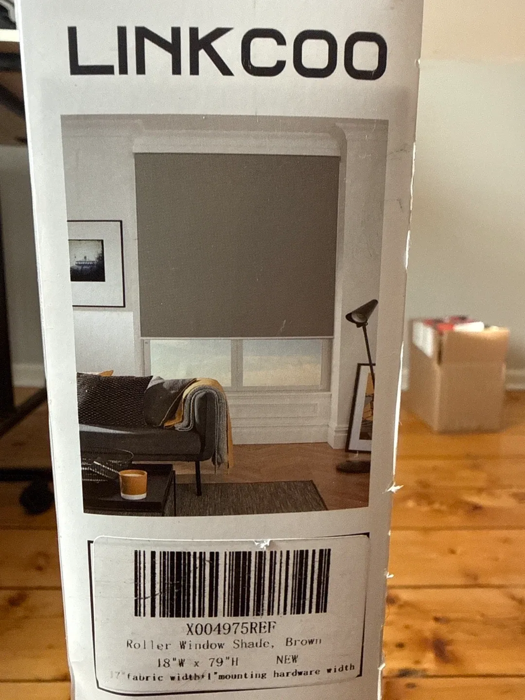LINKCOO Brown Roller Window Shade 18x79 New thumbnail