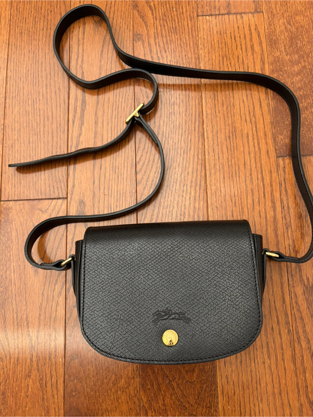 Longchamp S Épure Logo-Debossed Crossbody Bag - Black Leather - photo 2