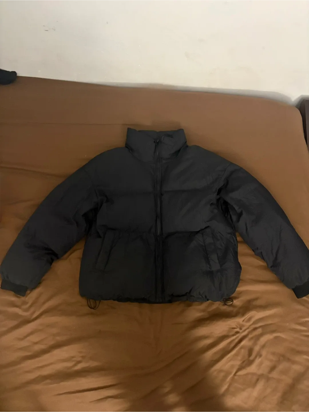 Asnofit Black Puffer Jacket - Size M thumbnail