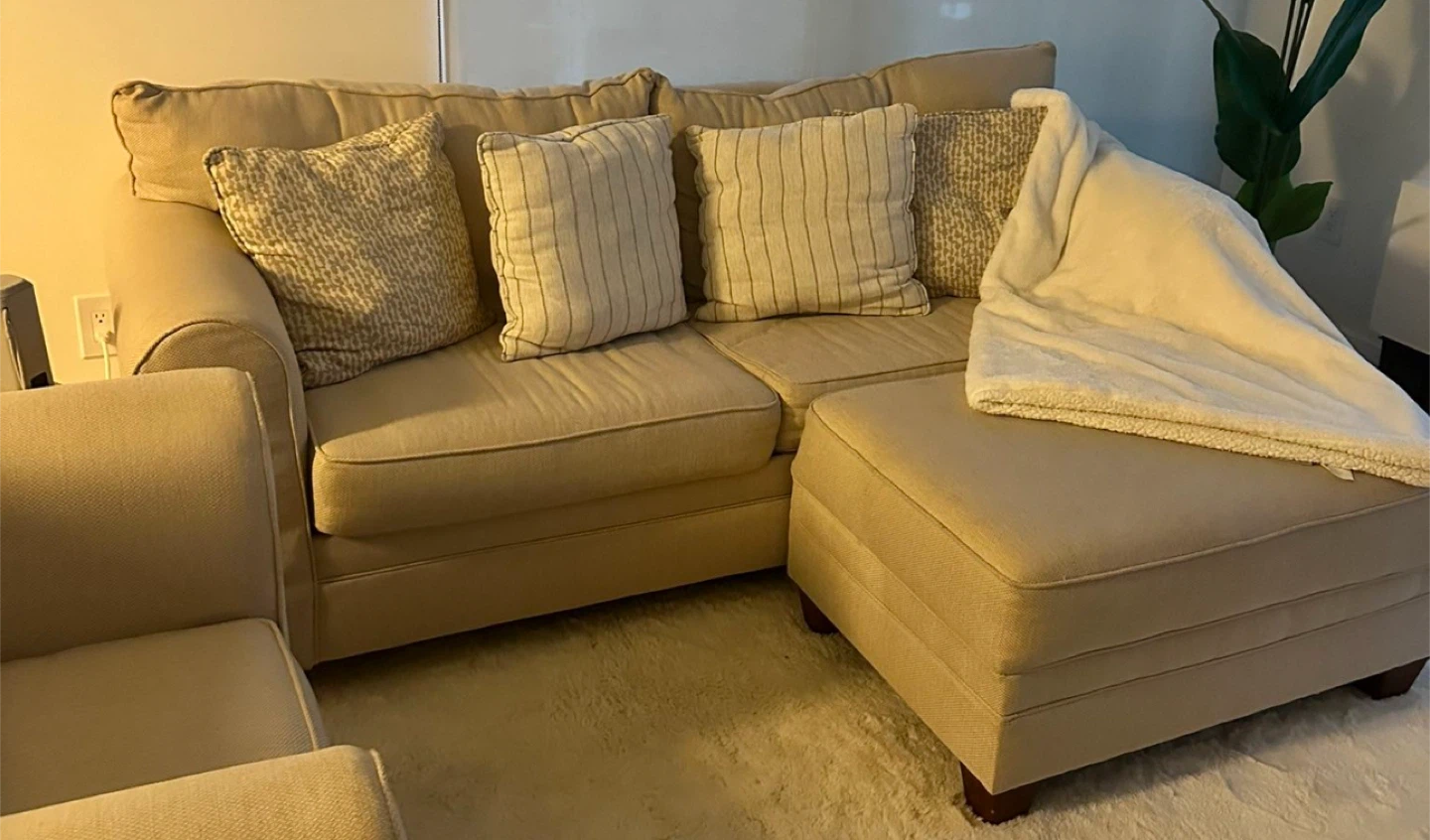 Beige Sofa Sleeper and Armchair Set - photo 3