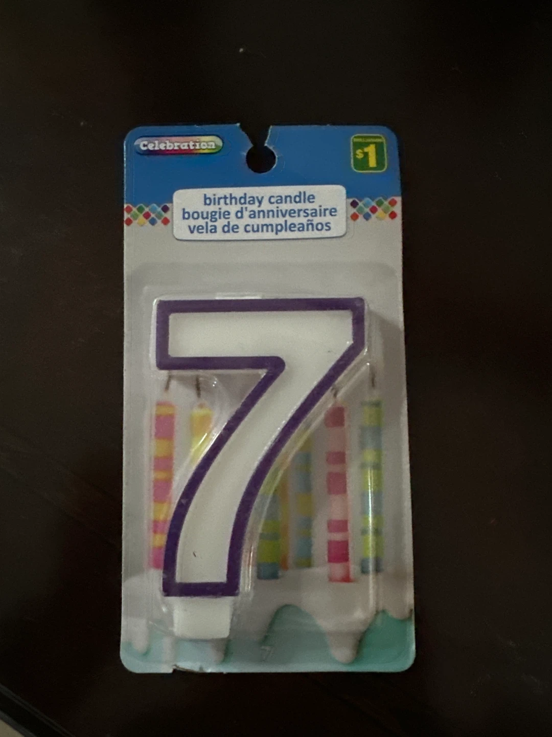 Celebration Birthday Candle - Number 7