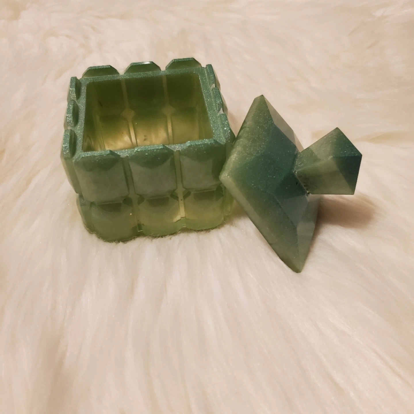 Green Resin Trinket Box