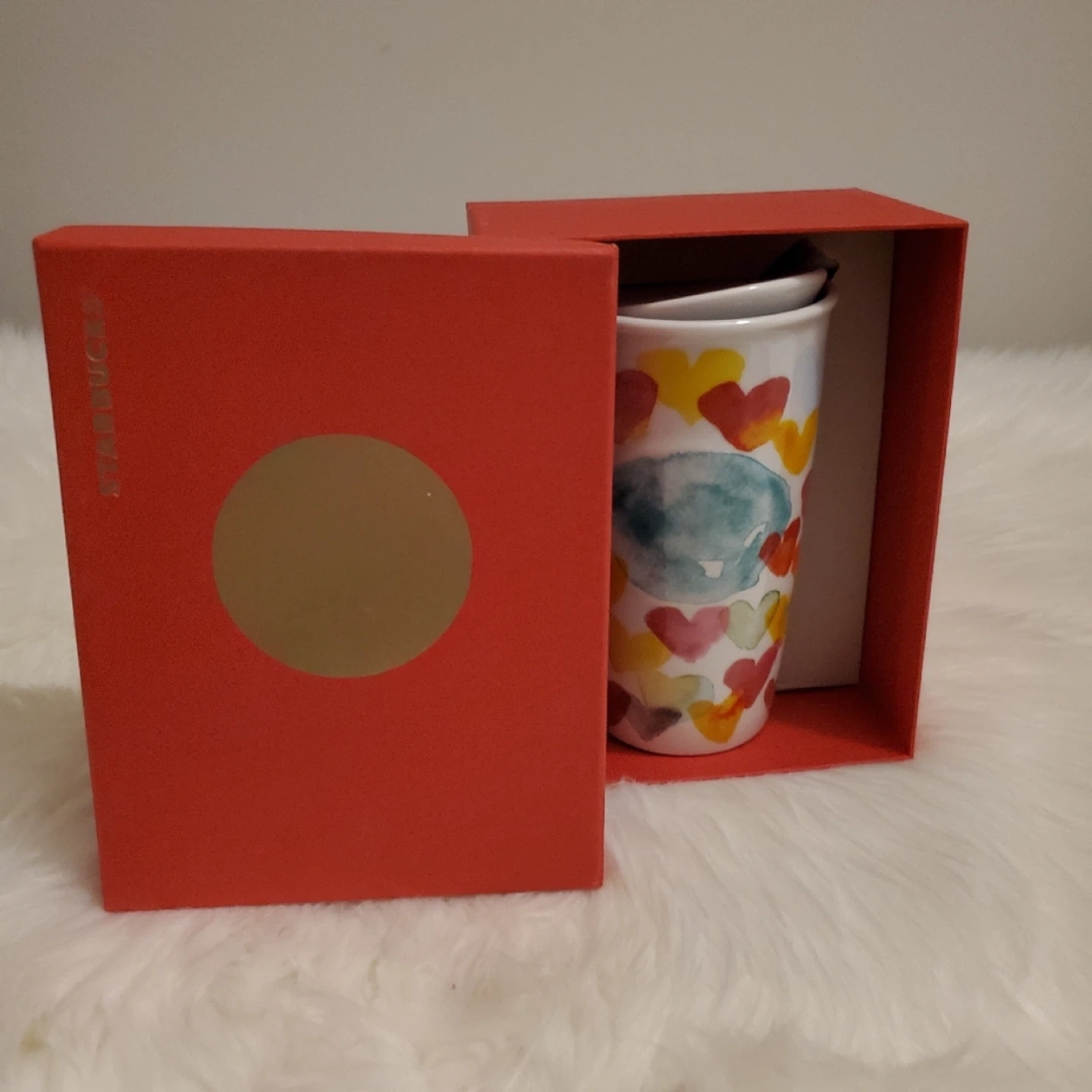 NEW Starbucks Heart Travel Mug with Lid, 10 fl oz