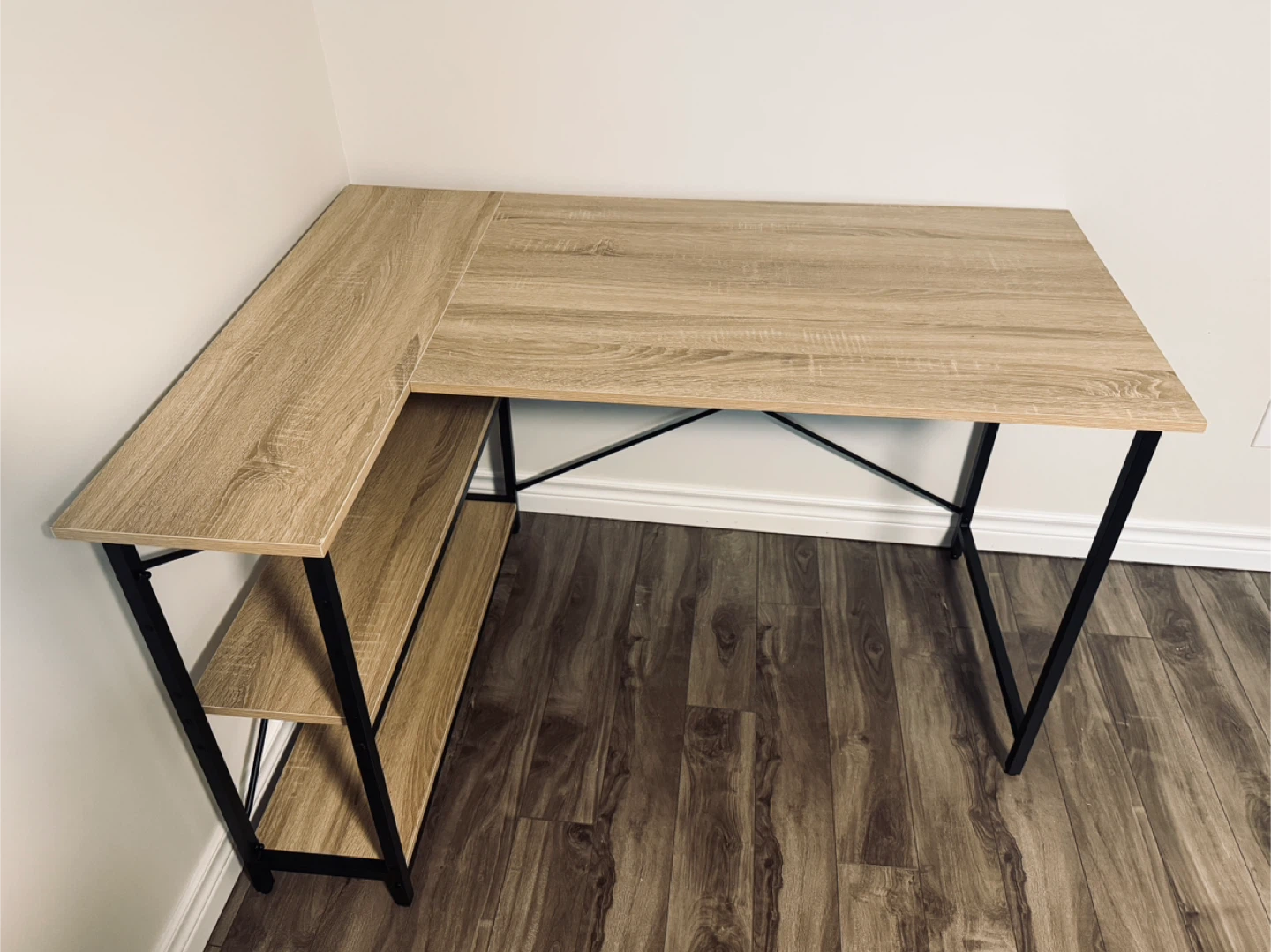 L-Shaped Desk with Shelves - photo 2