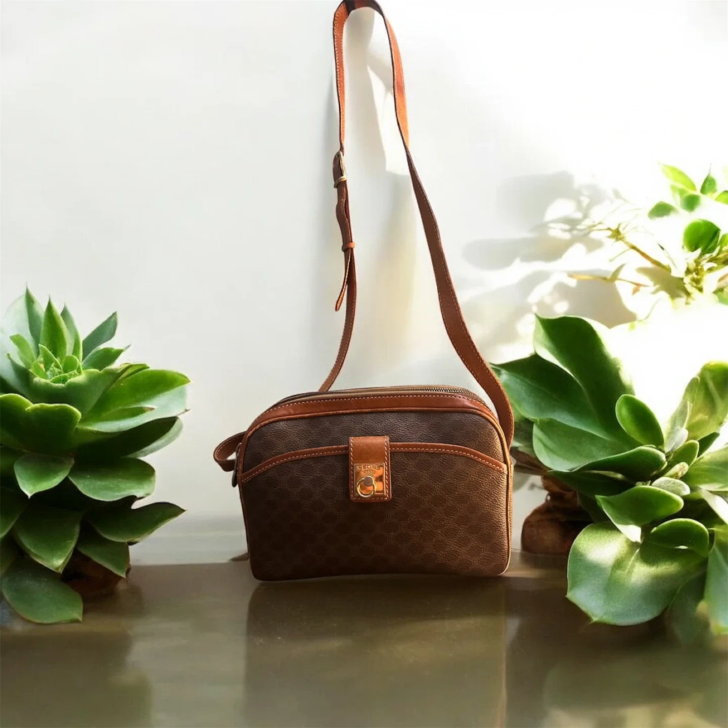 Vintage authentic Celine Macadam  crossbody bag. image indicator(3)