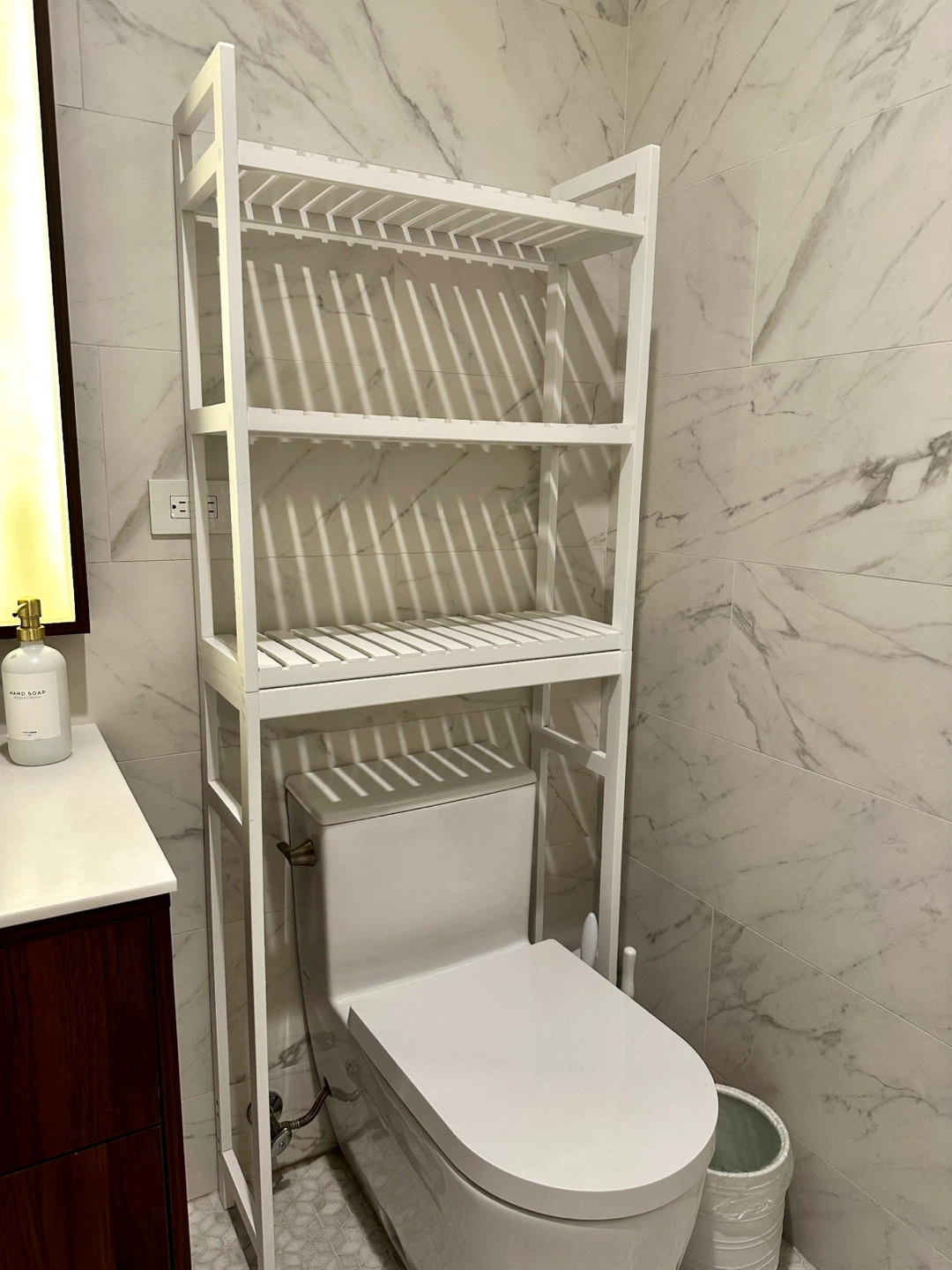 White Over-the-Toilet Storage Shelf