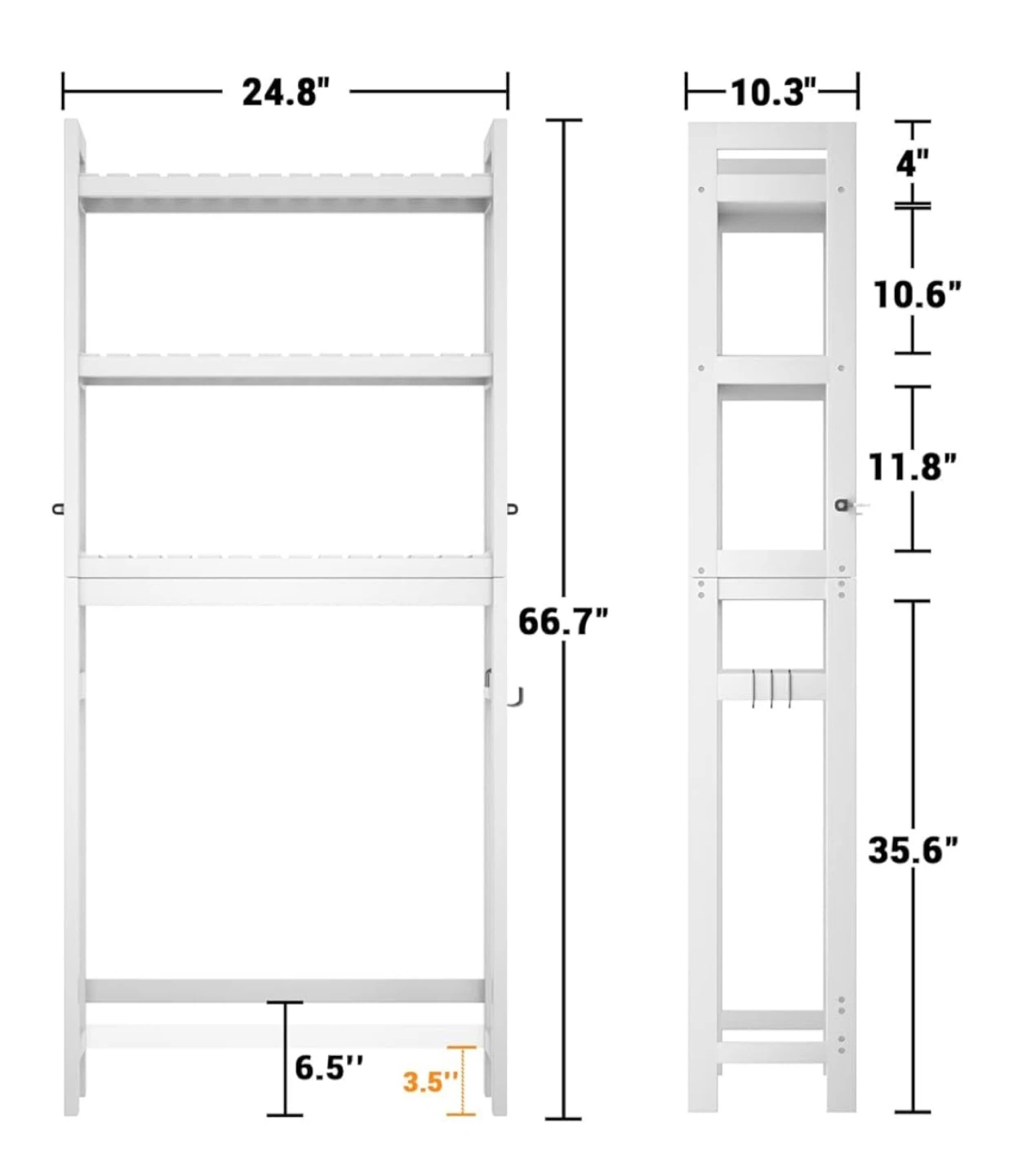 White Over-the-Toilet Storage Shelf - photo 4