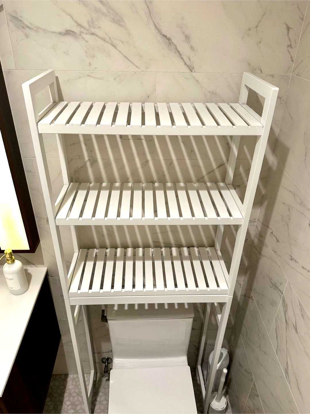 White Over-the-Toilet Storage Shelf - photo 2