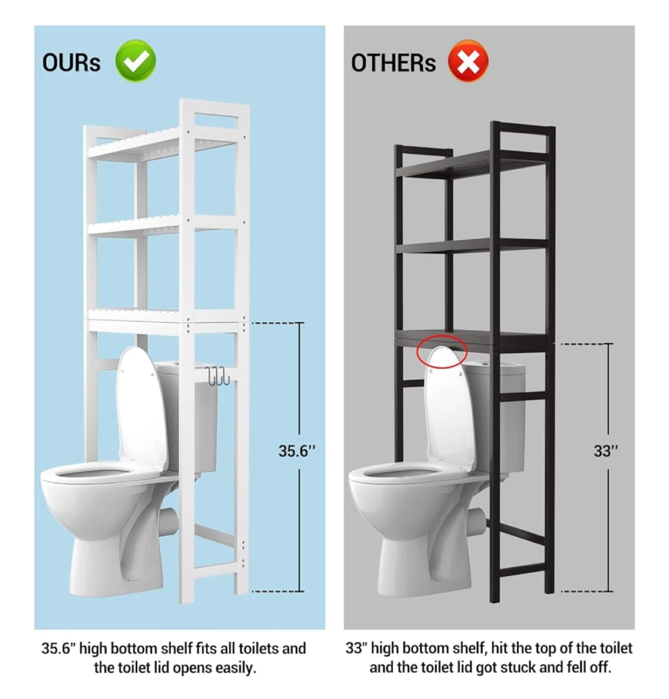 White Over-the-Toilet Storage Shelf - photo 5
