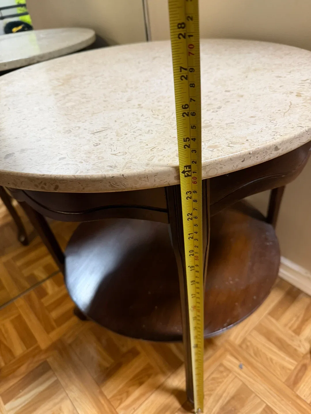 Round Marble Top Accent Table image indicator(3)