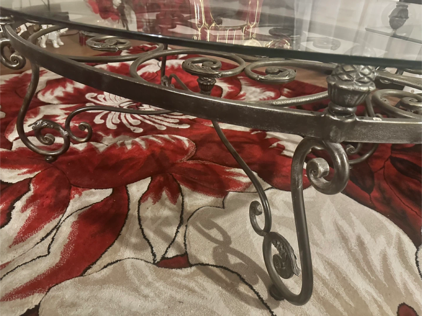 Glass Top Coffee Table with Metal Frame - photo 3