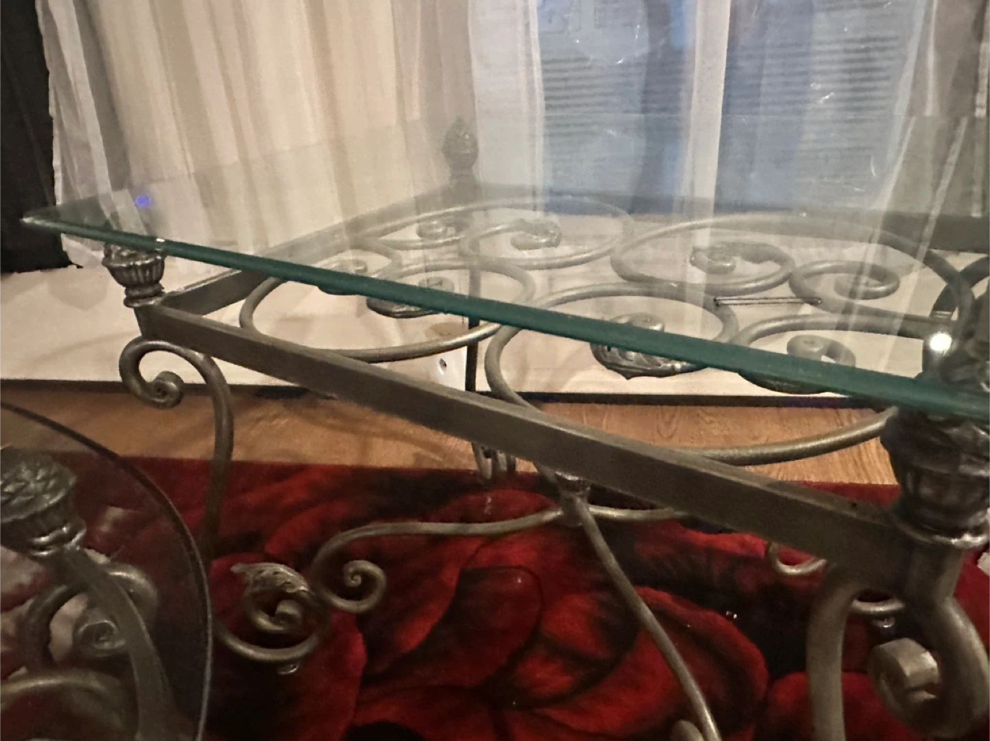 Glass Top Coffee Table with Metal Frame