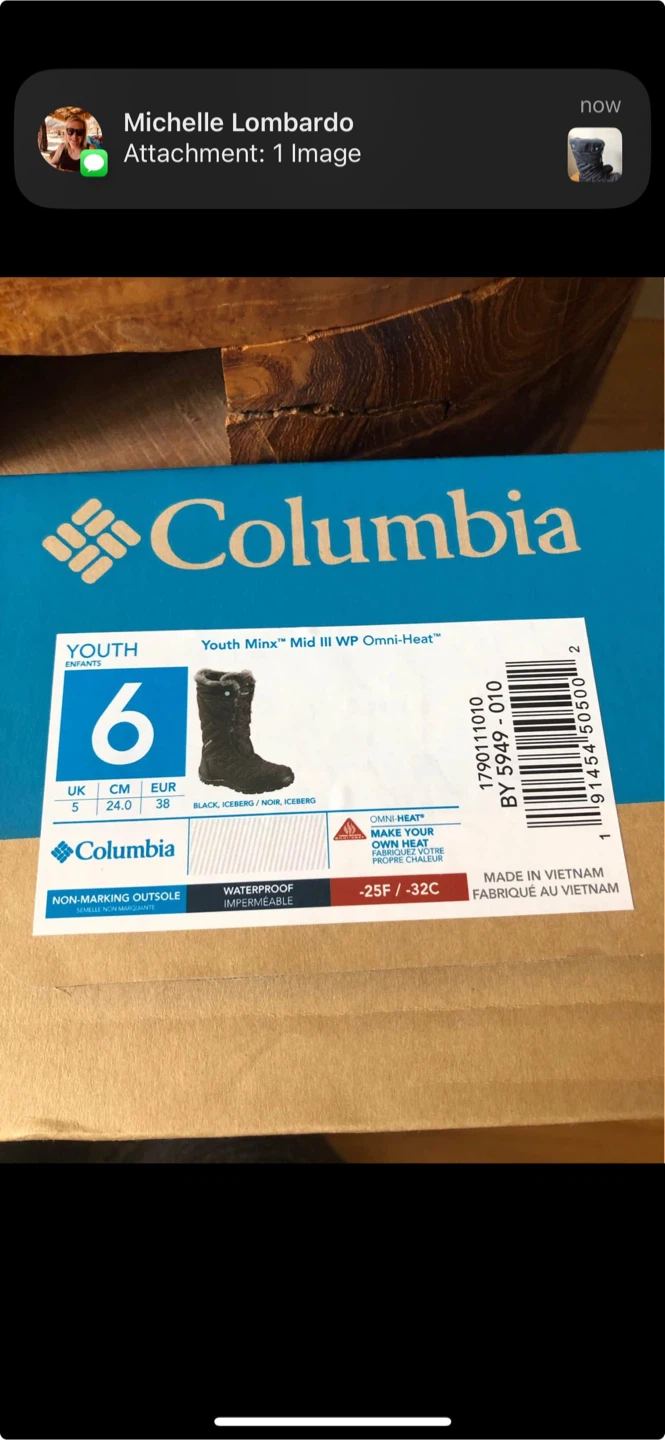 Columbia Youth Minx Mid III Waterproof Boots - Size 6 - photo 3