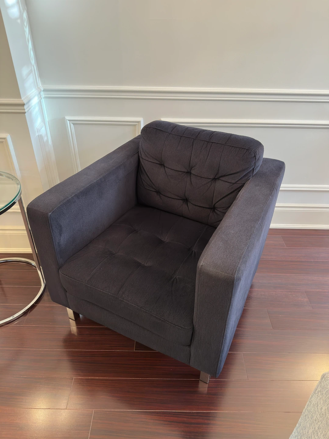 Grey Black Armchair - mint condition - photo 2