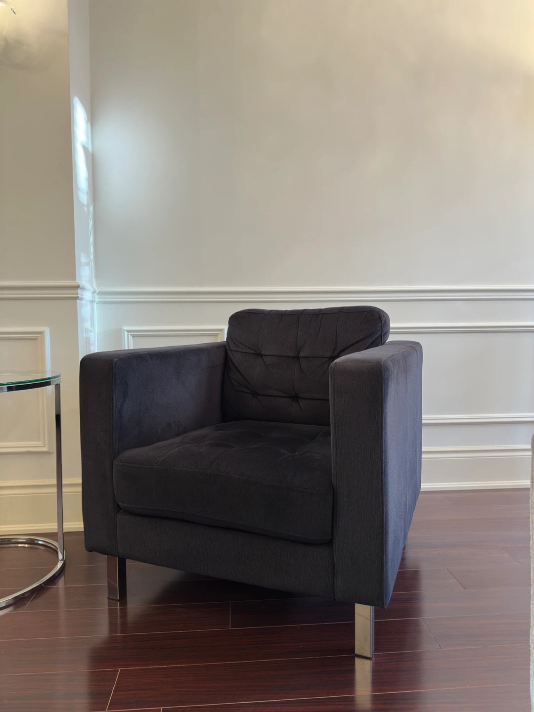 Grey Black Armchair - mint condition