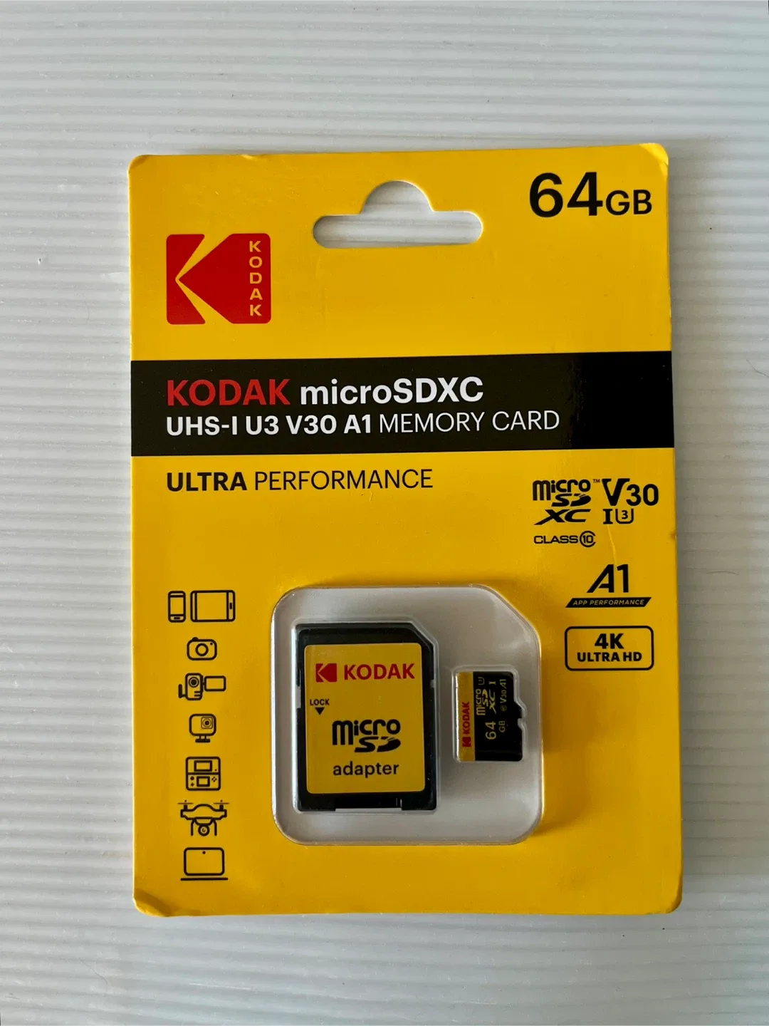 New Kodak 64GB microSDXC UHS-I U3 V30 A1 Memory Card thumbnail