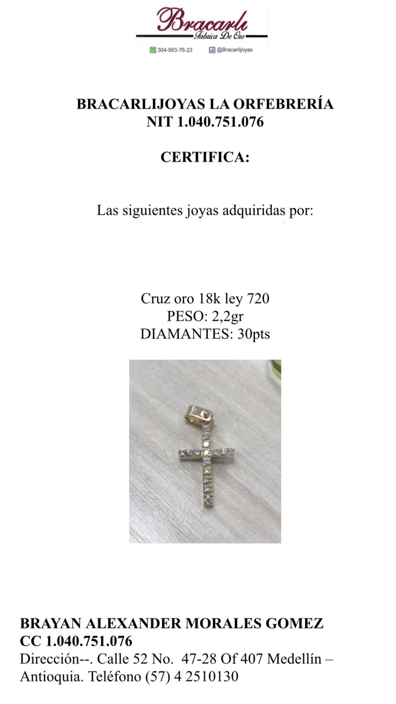 Bracarli Gold Cross and Necklace image indicator(2)