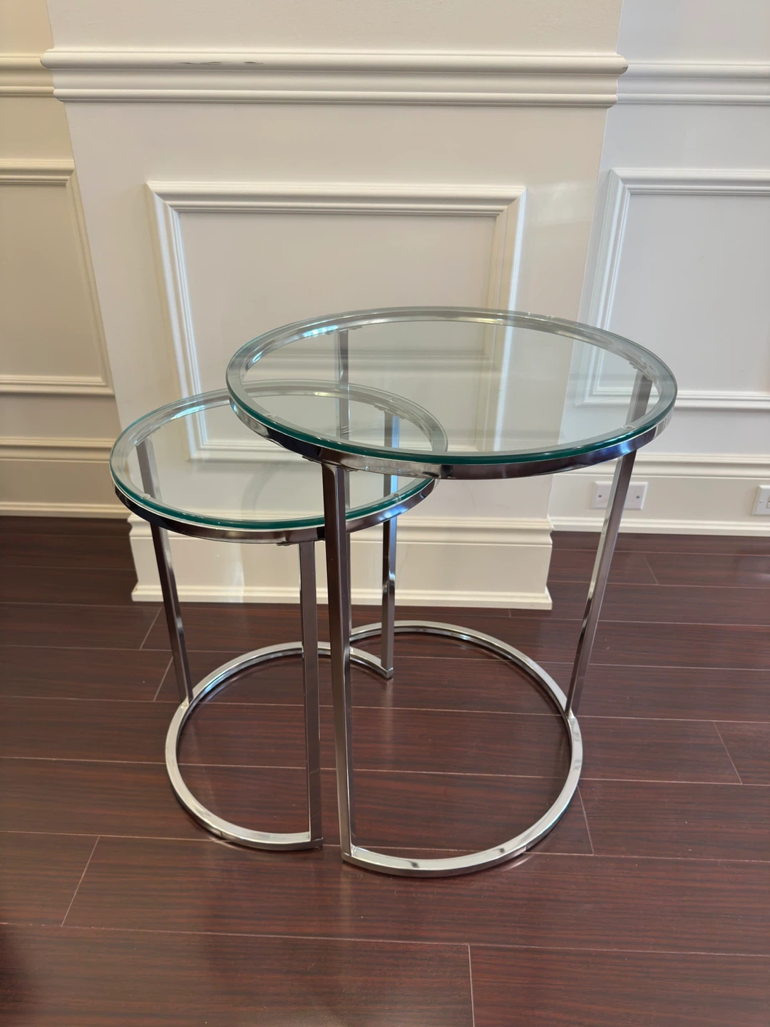 Nesting Side Tables - Glass & Chrome