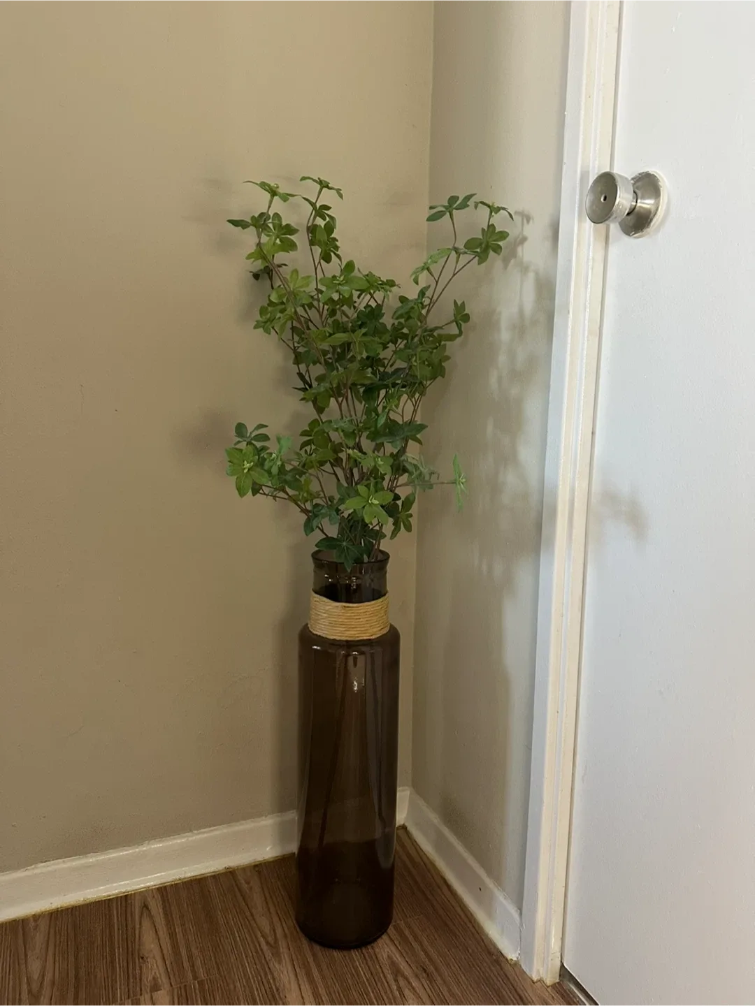Brown Glass Vase with Twine Detail thumbnail
