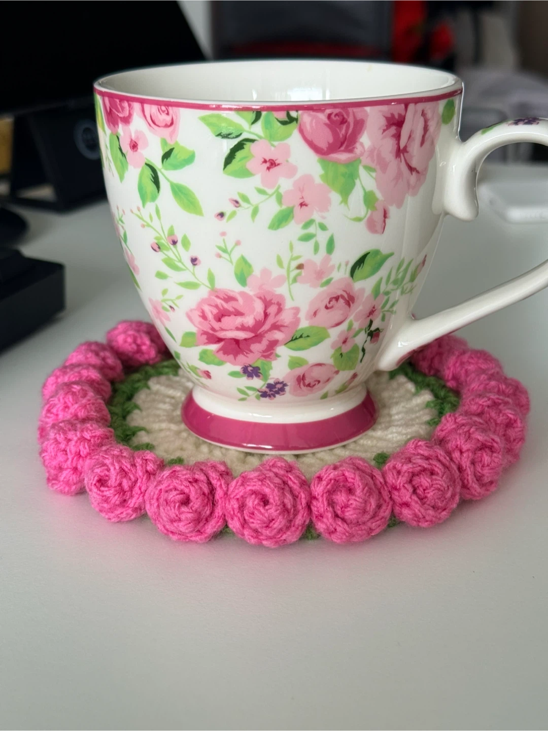 Crochet rose coaster set - photo 3