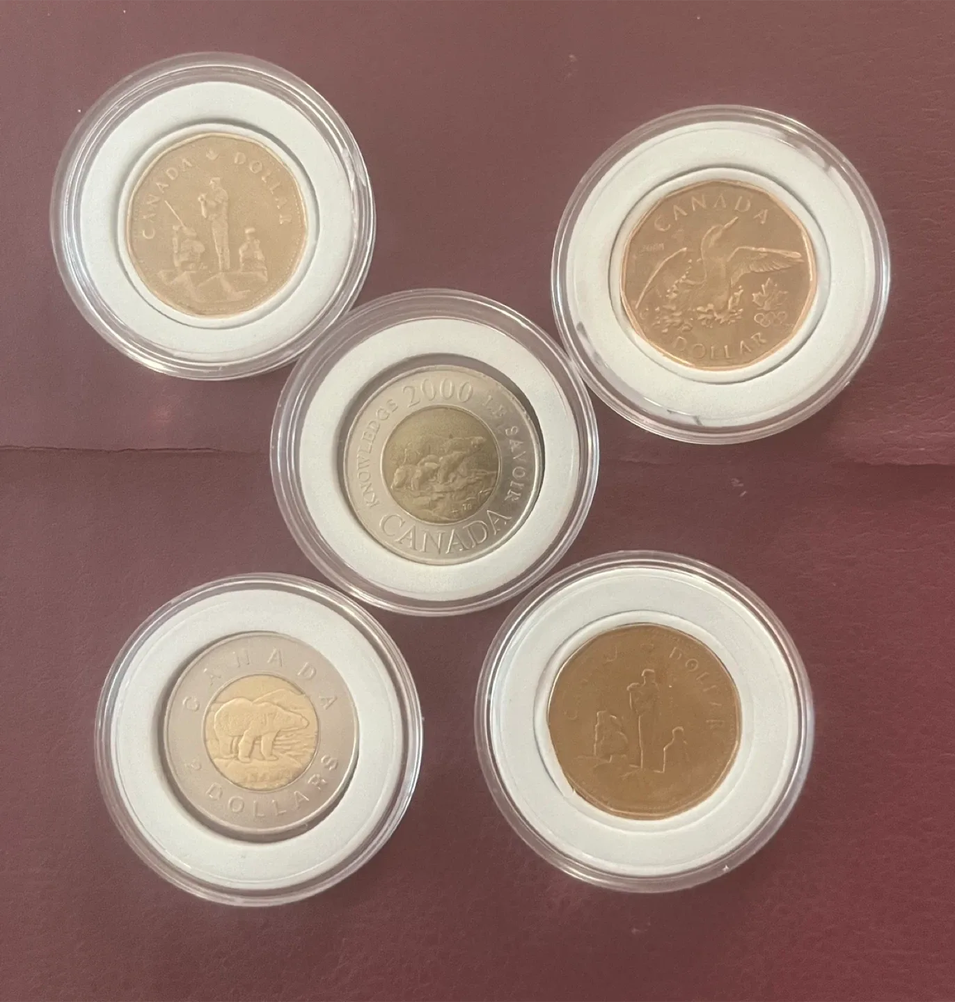 Canadian commemorative toonies and loonies details below image indicator(3)