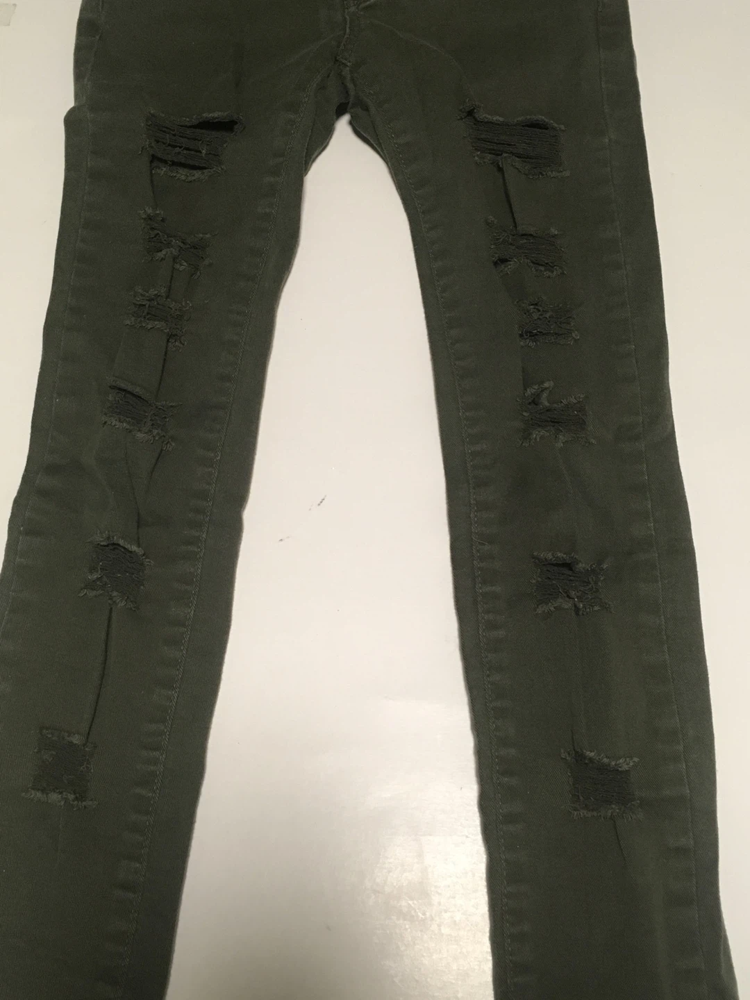 🥕Love Boat Olive Green Ripped Jeans Denim Size Small Women's - photo 5