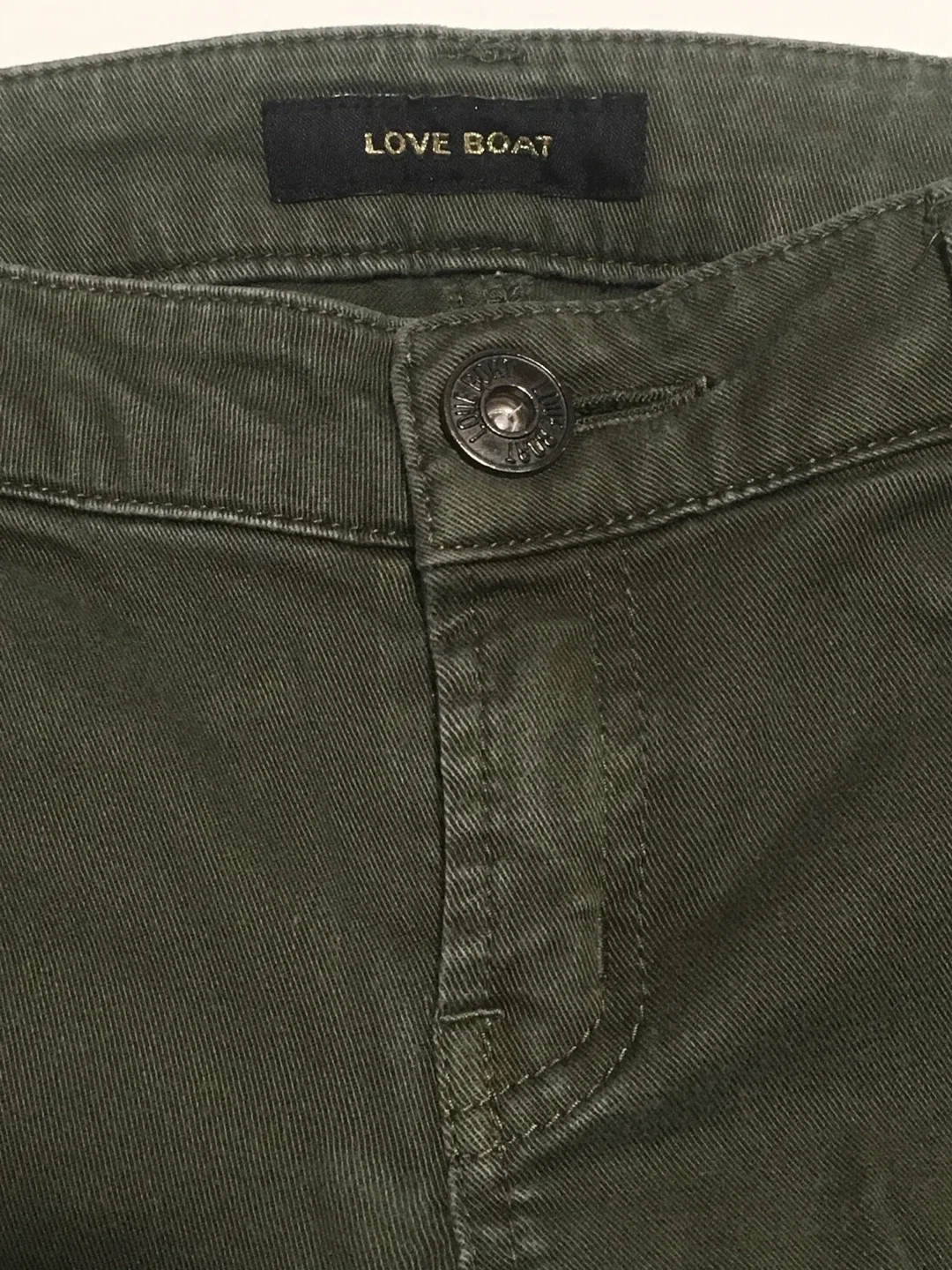 🥕Love Boat Olive Green Ripped Jeans Denim Size Small Women's image indicator(2)