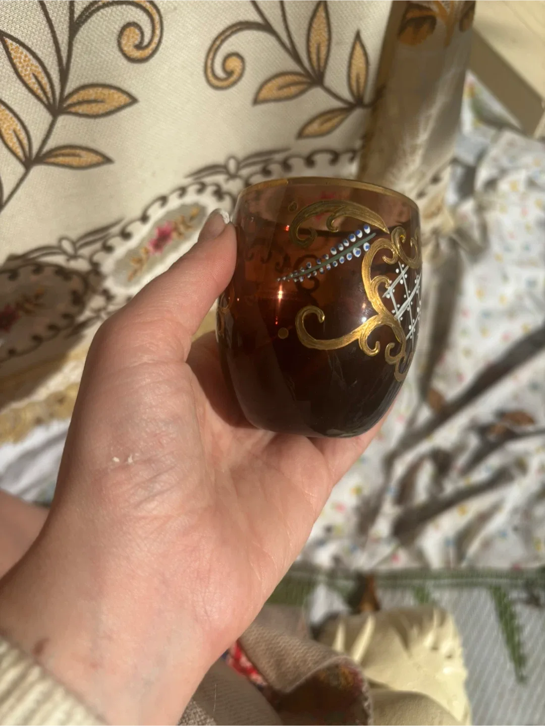 Bohemian cranberry glass set of 6 glasses image indicator(3)