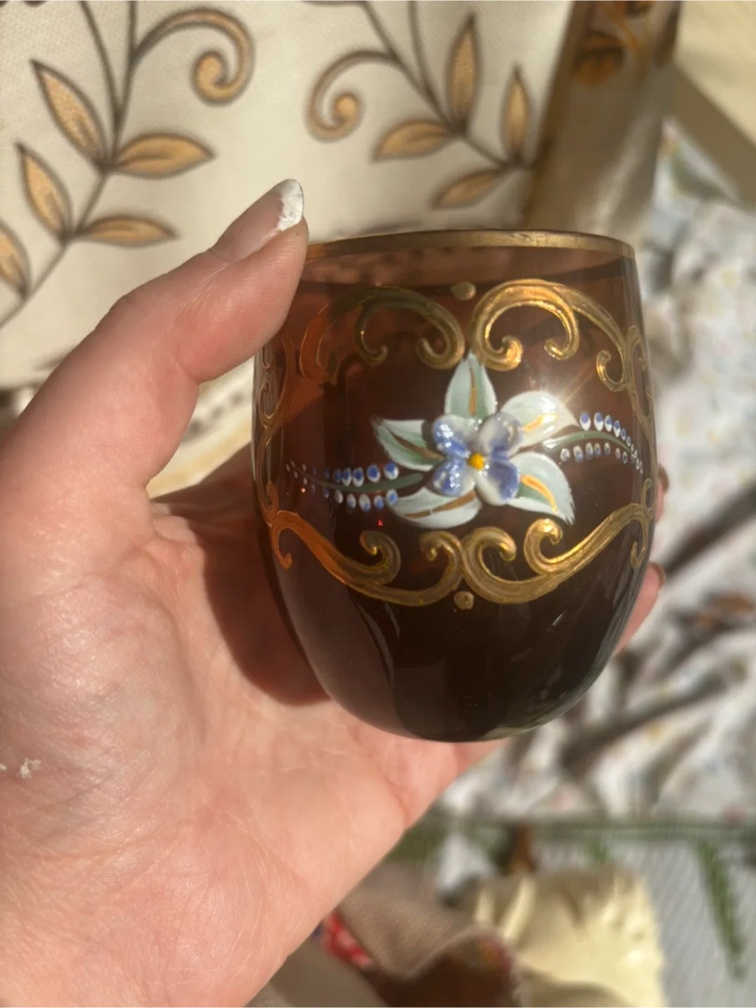 Bohemian cranberry glass set of 6 glasses image indicator(2)