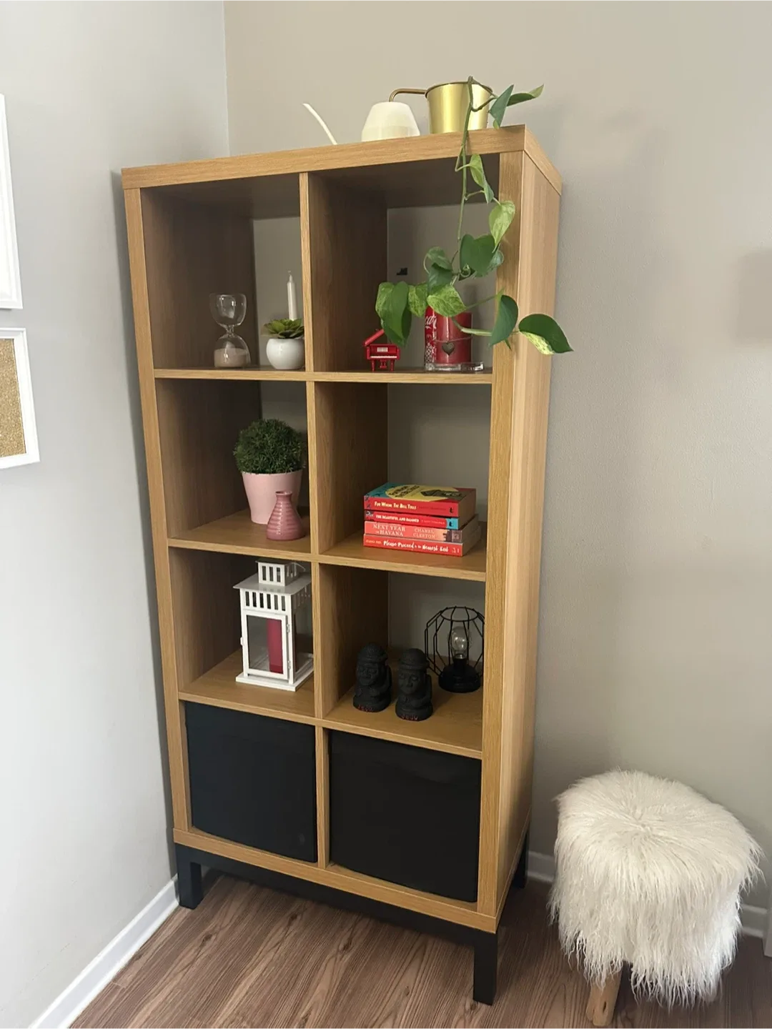 IKEA KALLAX Shelf Unit (Wood & Black) thumbnail
