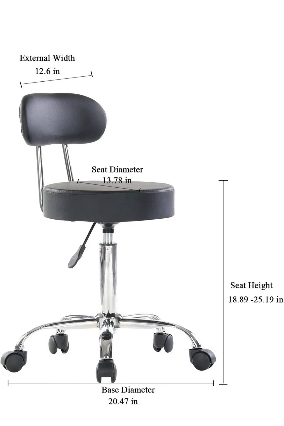 Rolling Swivel Salon Stool Chair image indicator(4)