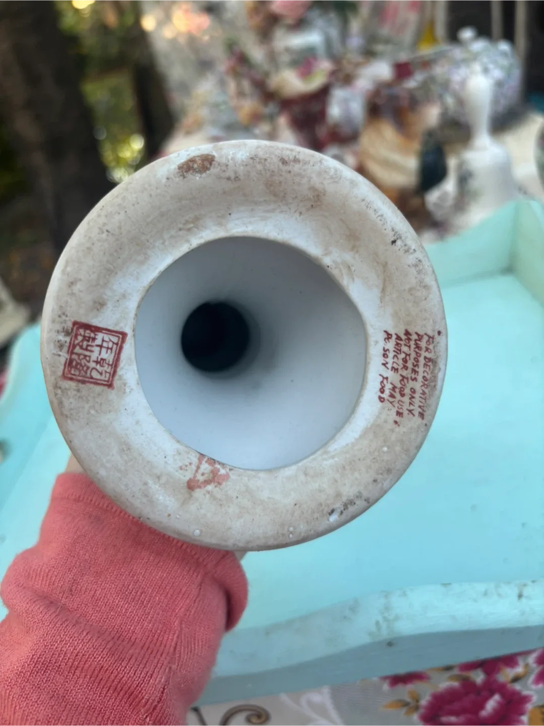 Vintage Floral Candle Holder hand painted image indicator(3)