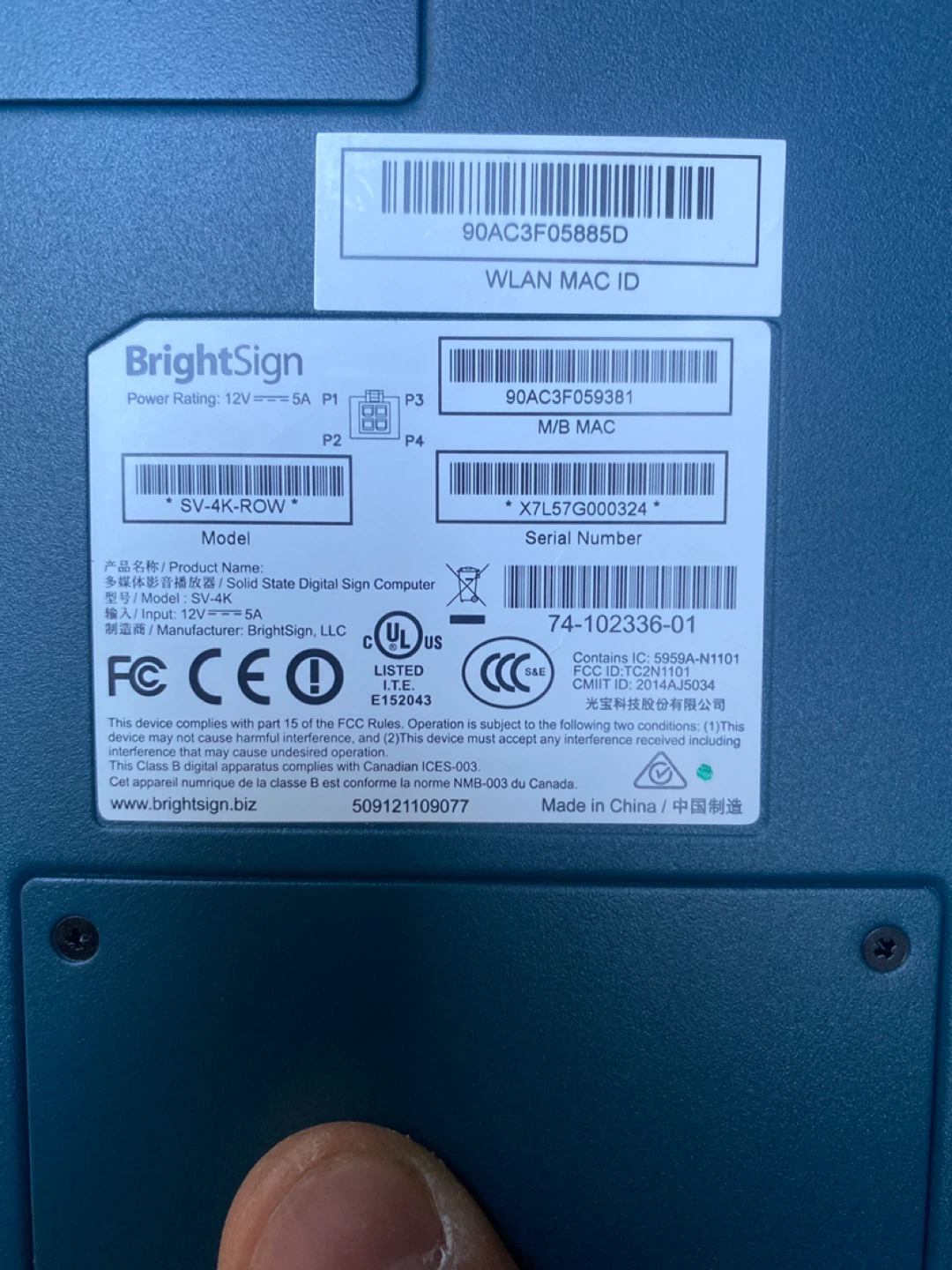 BrightSign SV-4K Digital Sign Computer - photo 3