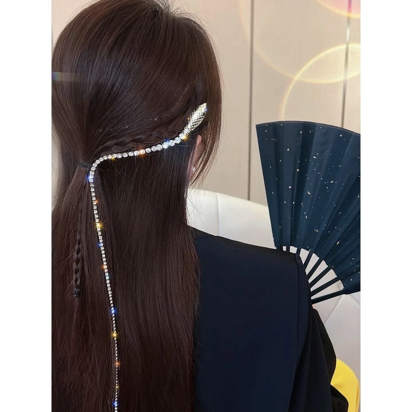 Snake Rhinestone Hair Clip Chain image indicator(7)