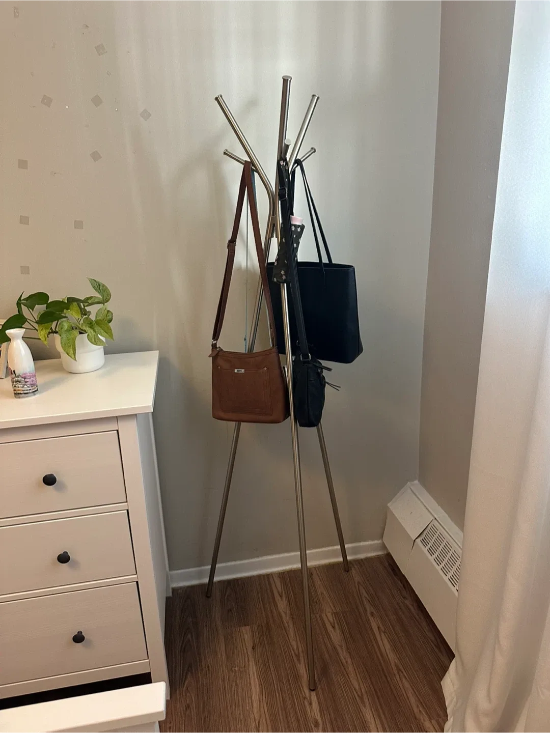 IKEA Silver Metal Coat/Bag Rack thumbnail