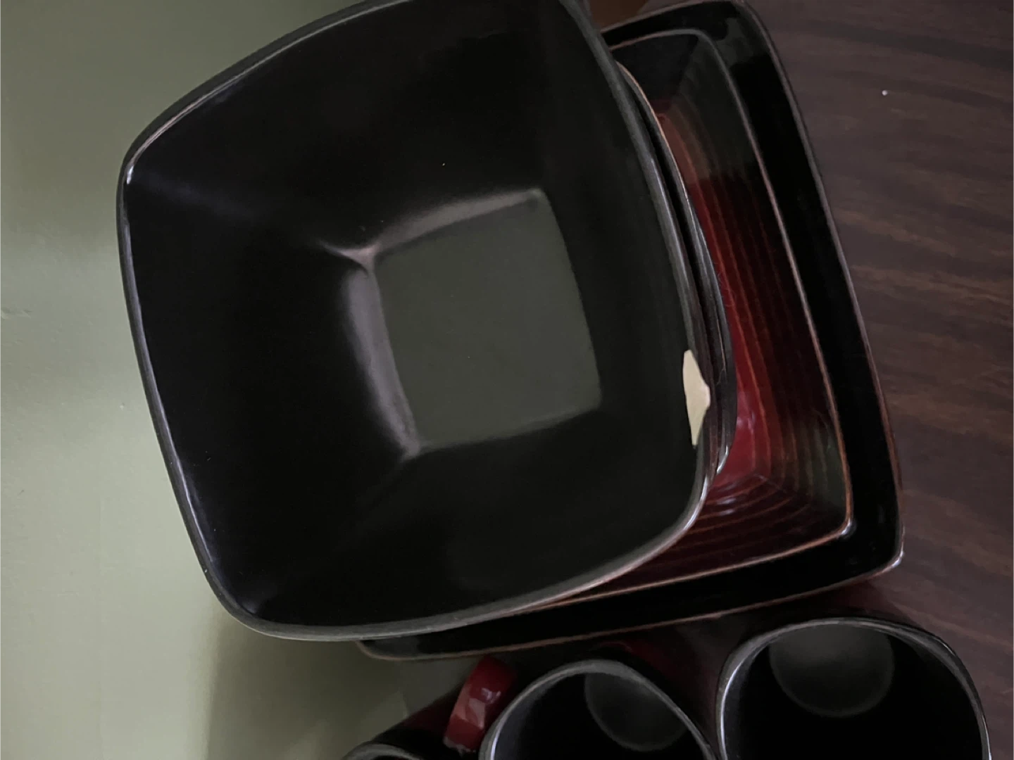 Red & Black Square Dinnerware Set - photo 2