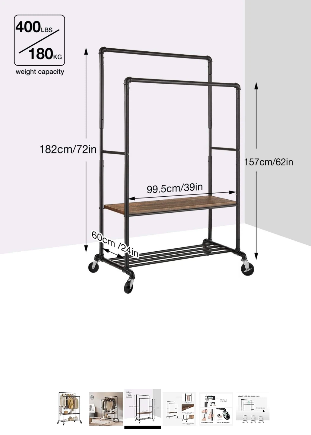 CLOTHING RACK HARDLY USED - photo 2