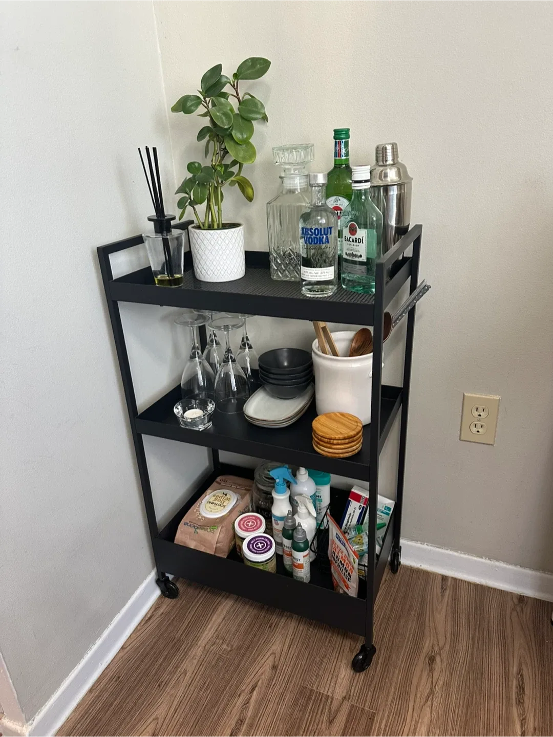IKEA NISSAFORS Black Metal Cart thumbnail