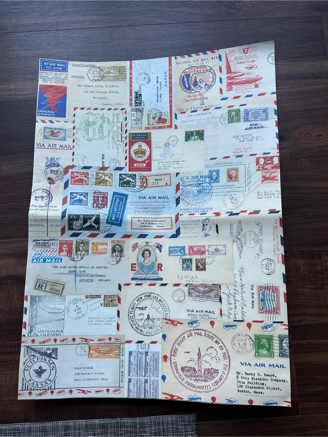 Vintage Air Mail poster/Wrapping Paper 2 available