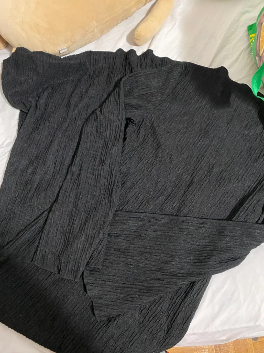 Long Black Textured Bodycon dress thumbnail