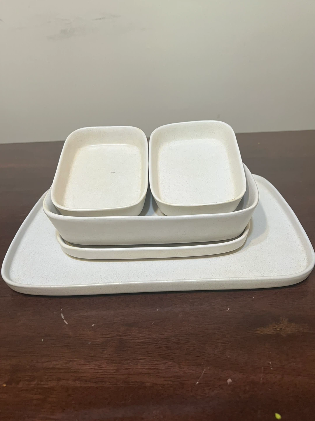 Off-White Ceramic Serving Dish Set
